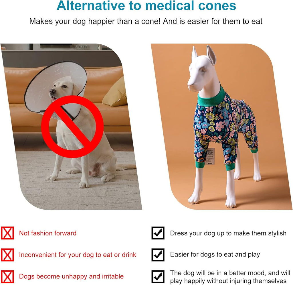 Onsie for Dog after Surgery Big Dogs, Big Dog Clothes, Post Surgery Onesie, Lightweight Fabric Pitbull Dog Pullover Pajamas, Puppy Pajamas, Pitbull Clothes, Blue Green L