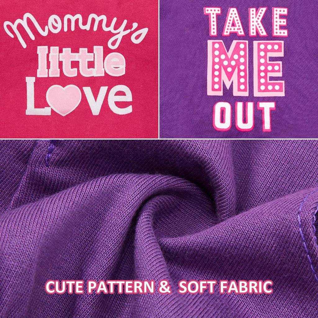 2 Pieces Dog Dresses for Dogs Cute Girl Female Pet Dress Mommy Puppy Shirt Skirt Dresses Pet Summer Clothes Apparel for Cats(Love and Me,Medium)