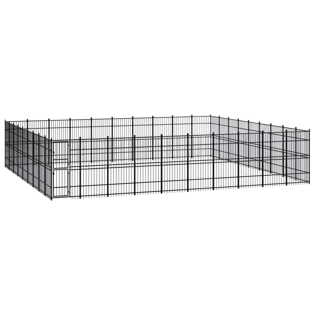 NNEVL Outdoor Dog Kennel Steel 82.94 m²-0