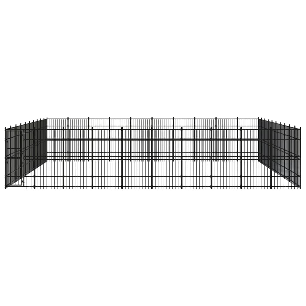 NNEVL Outdoor Dog Kennel Steel 92.16 m²-1