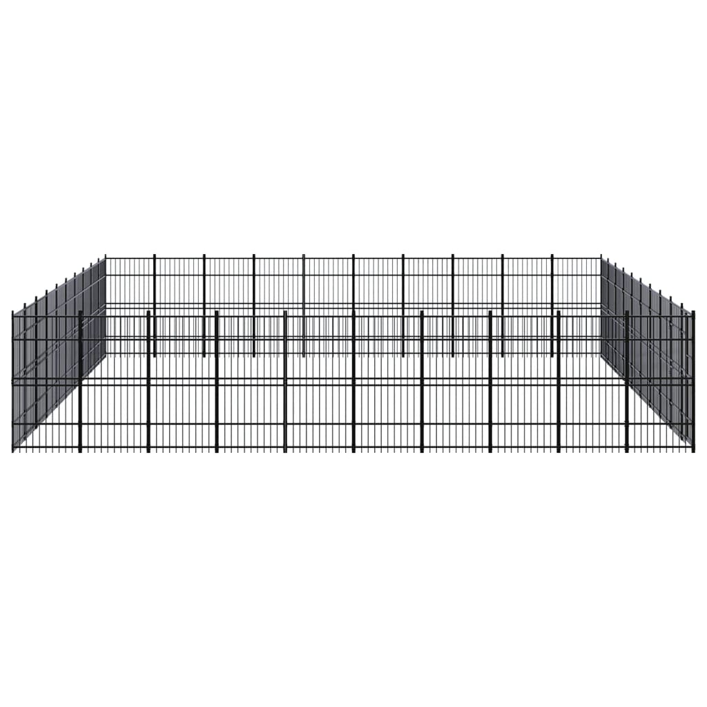 NNEVL Outdoor Dog Kennel Steel 92.16 m²-2