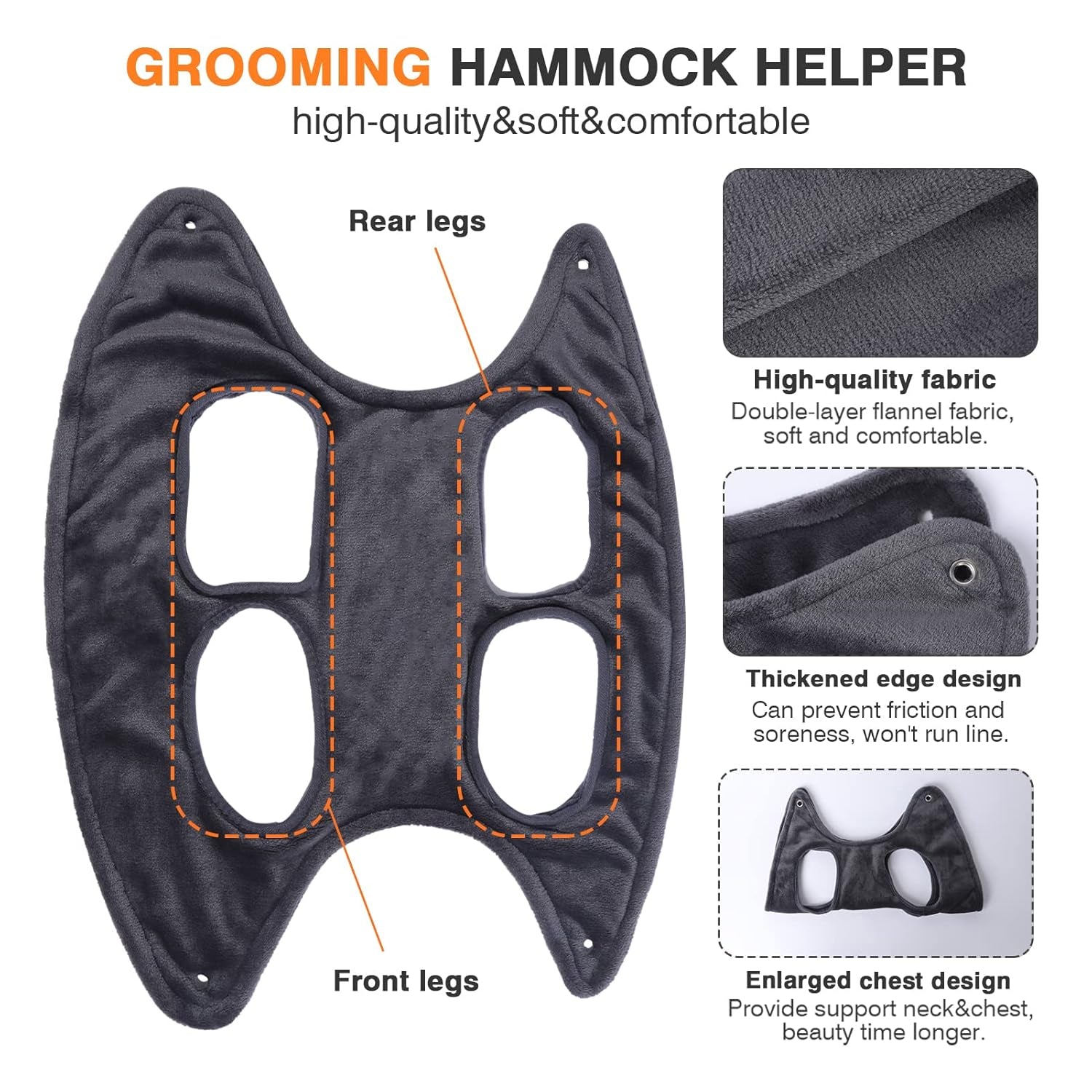 Pet Dog Grooming Hammock Harness Helper 5In1 Hammock Restraint Bag for Small Medium Large Dogs&Cats Grooming Hammock Drying Towels for Bathing Washing and Nail Trimming with Nail Clippers Comb