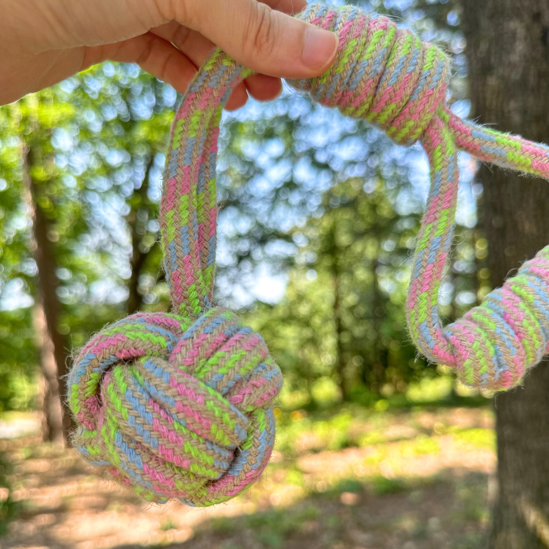 Rainbow Hemp Tug Toy | Monkey Fist-4
