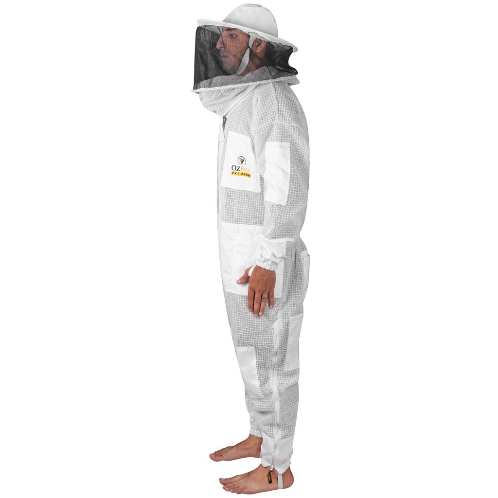 Beekeeping Starter Kit With Premium Beehive, Beekeeping Tools, OZ Bee Premium 3 Layer Mesh Ventilated Round Head Suit Protective Gear-4