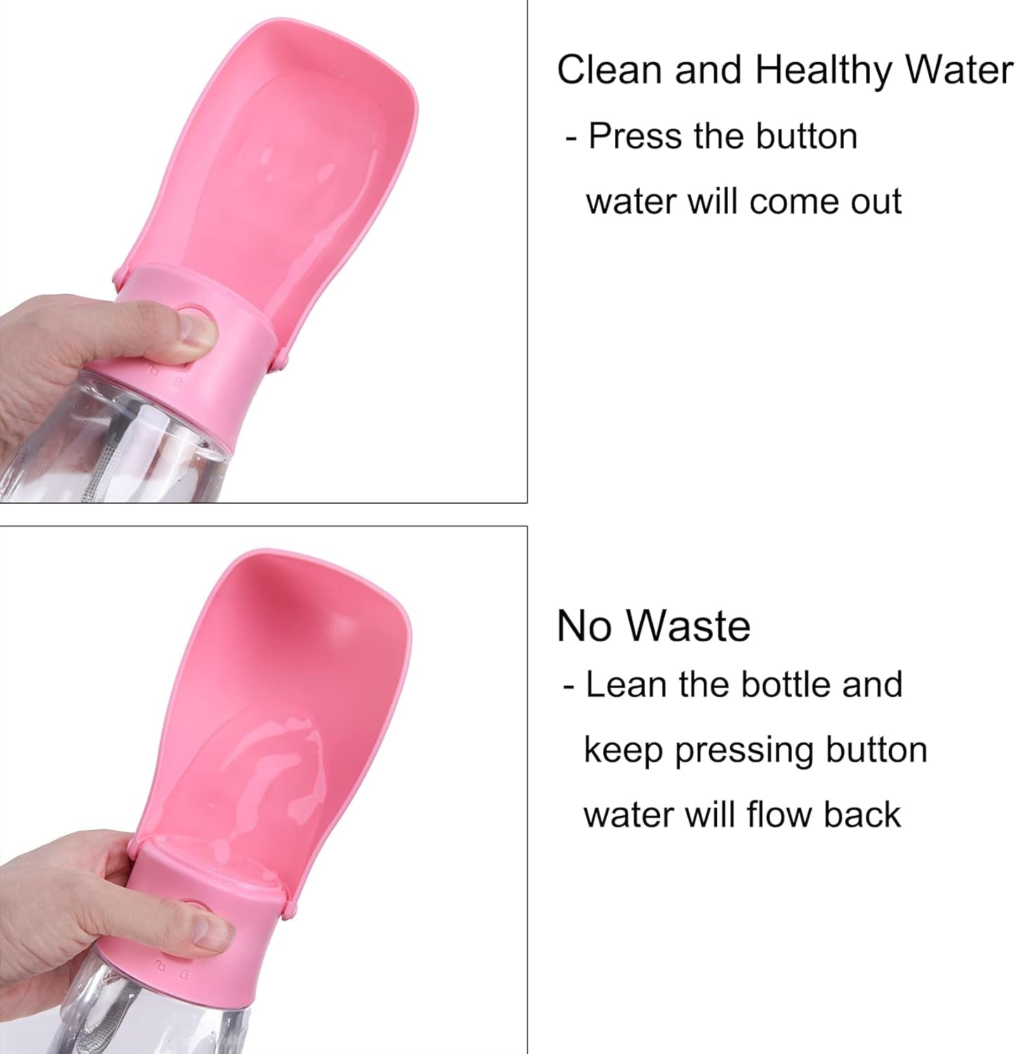 Dog Water Bottle, 10-19Oz Dishwasher Washable Dog Water Bowl Dispenser, Pet Water Bottle, Portable Leak Proof Bottles for Travel, Walking, Dog Travel Water Bottle