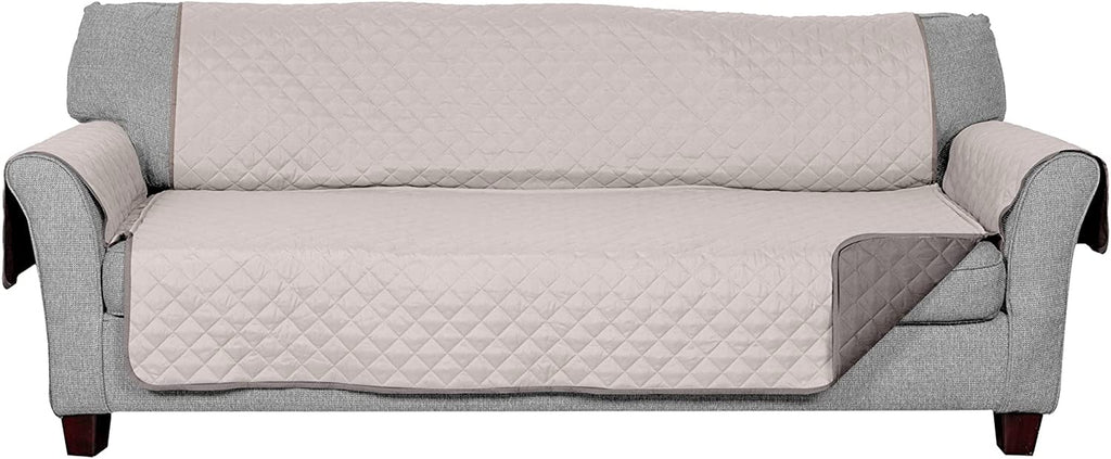 Water-Resistant Sofa Cover for Dogs & Cats, Reversible Couch Protector with Secure Straps and Pinsonic Quilted Fabric, Machine Washable Couch Cover, Large Sofa, Gray/Mist