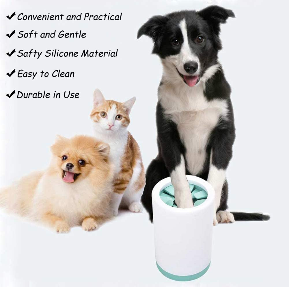 Portable Paw Washer Cup for Small Medium Dogs and Cats - Muddy Foot Cleaner, Grey L